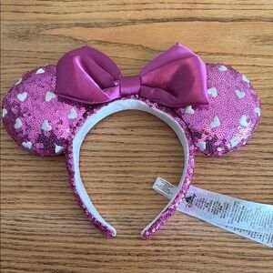Disney Parks Pink Minnie Ears with Hearts